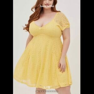 Torrid Betsey Johnson yellow lace dress size 3  NWT